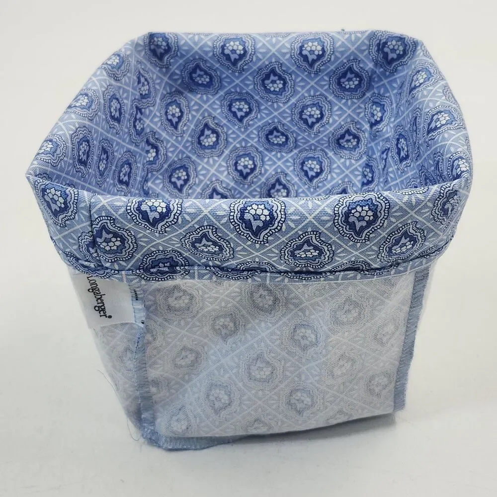 Longaberger Provincial Paisley Tall Tissue Basket + Small Bin Liners Handle Wrap